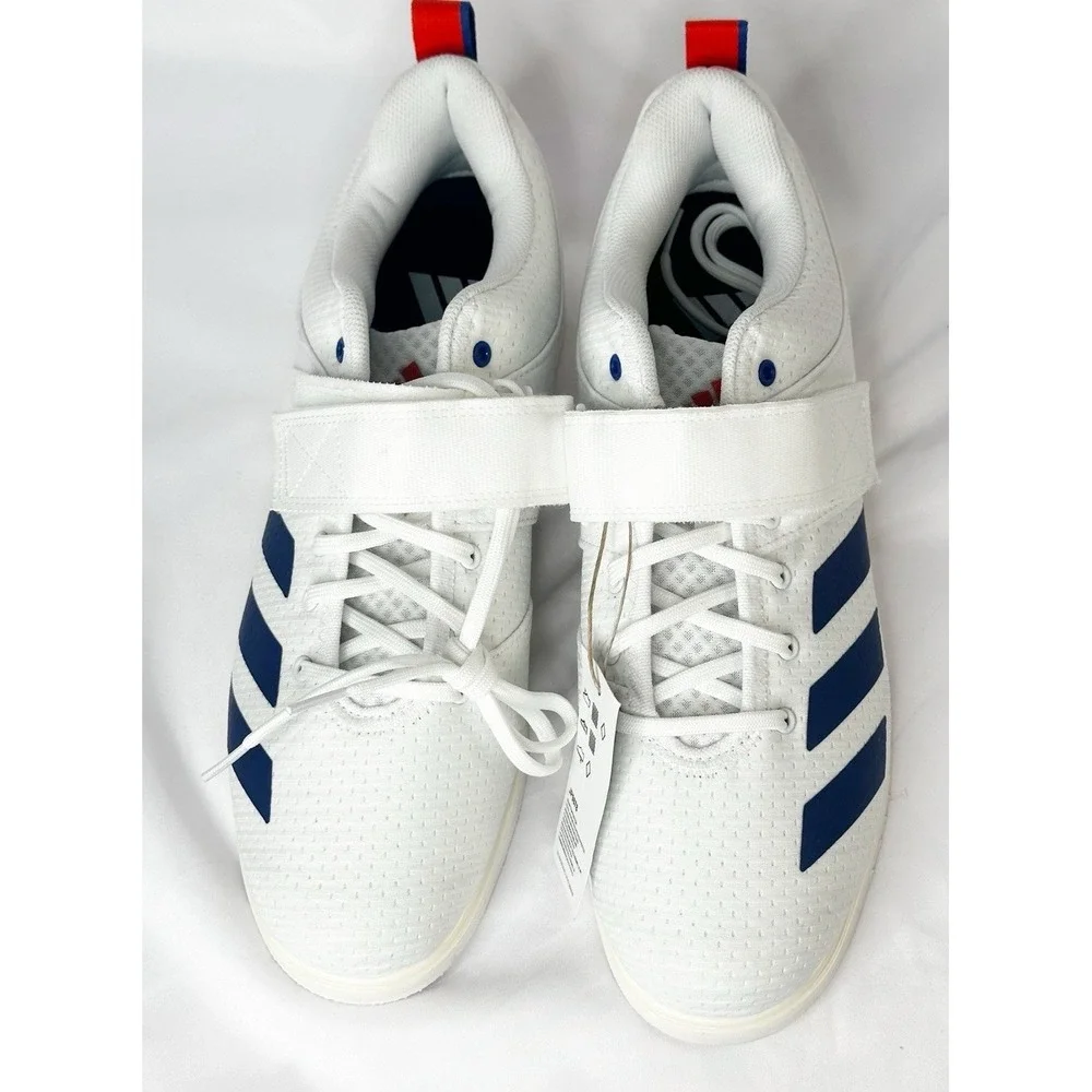 Adidas Men's Powerlift 5 Weightlifting Trainer Shoes Size 12 White Navy JP9878